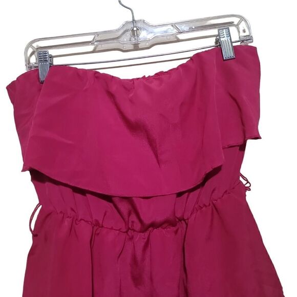 Lily Rose Juniors Fuschia Pink  Tiered Tube Halter Dress Sz Small - Picture 6 of 9